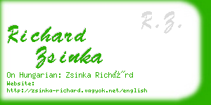 richard zsinka business card